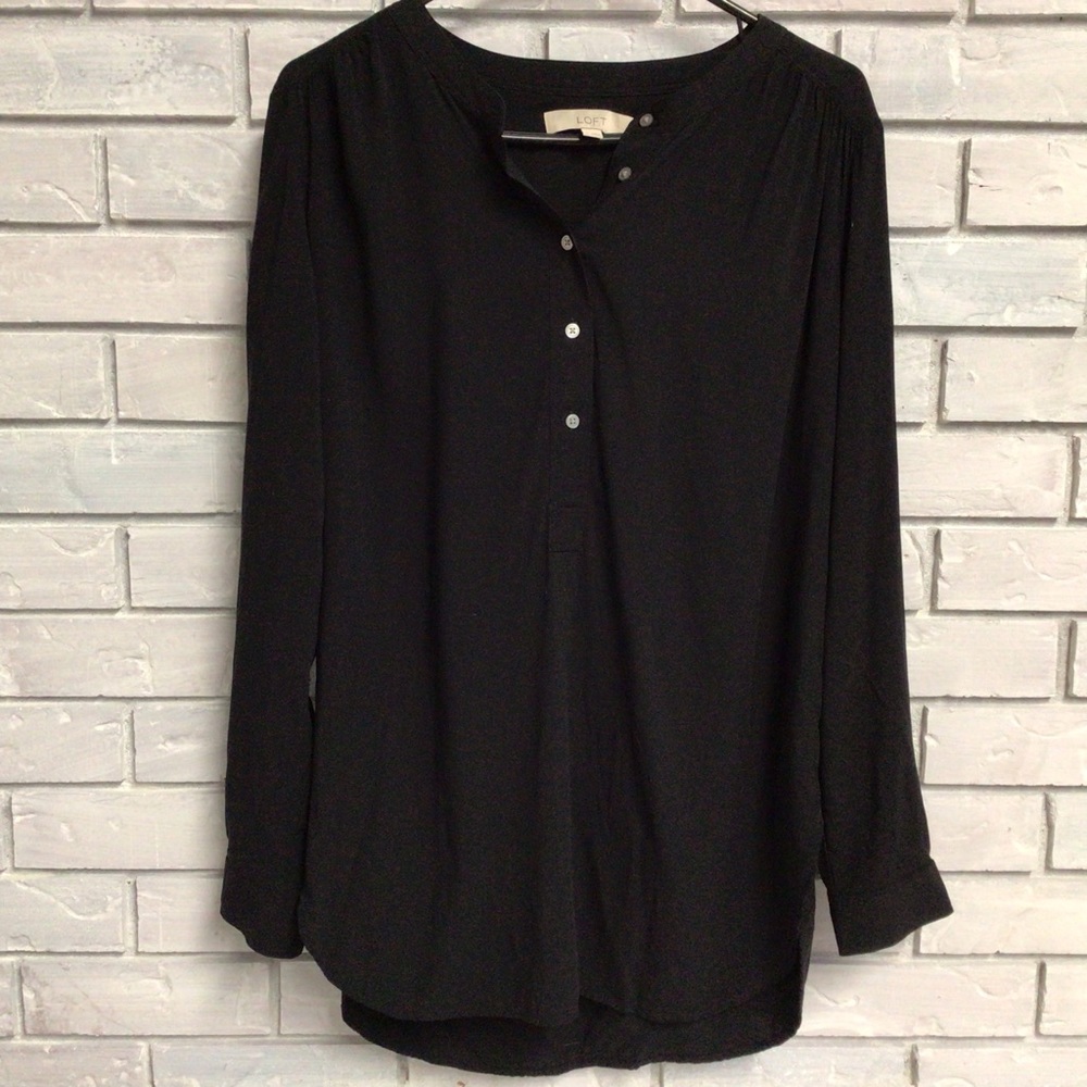 LOFT BLACK OVERSIZED BUTTON DOWN SHIRT SIZE MEDIUM